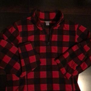 Eddie Bauer 1/4 zip buffalo plaid micro fleece M